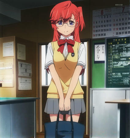 ano_natsu_de_matteru glasses redhead school_uniform screenshot skirt sweater takatsuki_ichika vest // 1282x1361 // 182.9KB